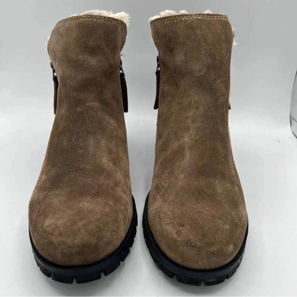 Treasure & Bond‎ Paisley Brown Boots Women’s 8.5 Chunky Lug Sole Shearling Trim